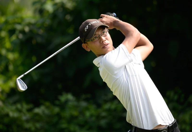 業餘選手許閎軒(-3)今日繳出69桿佳績並列第四。圖/TPGA提供(陳宏佳攝)