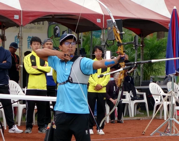 彭士誠勇奪全運射箭賽男子反曲弓金牌。大會/提供。