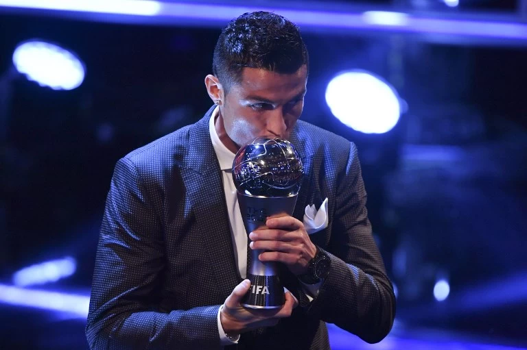 C羅當選FIFA年度最佳男足球員。法新社