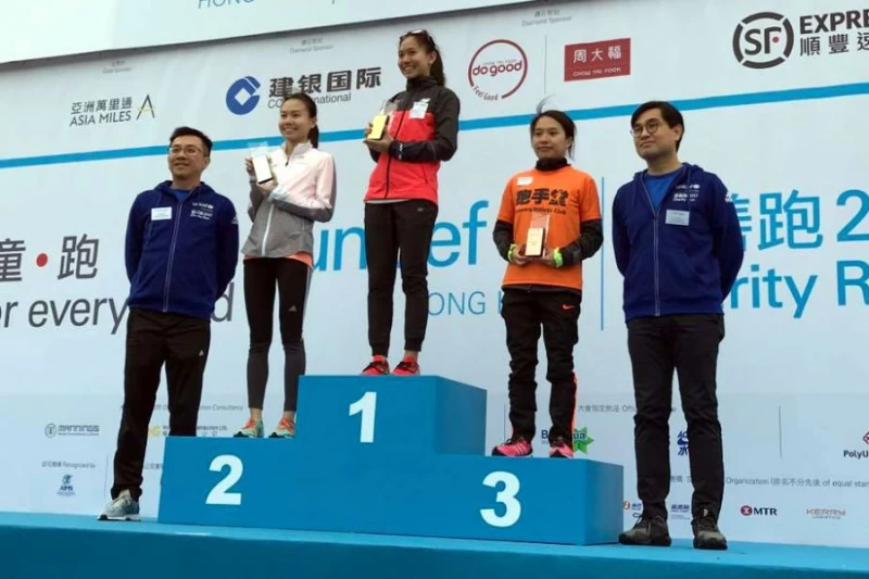 張芷瑄在香港聯合國慈善路跑賽拿下女子十公里組總一。張芷瑄/提供。