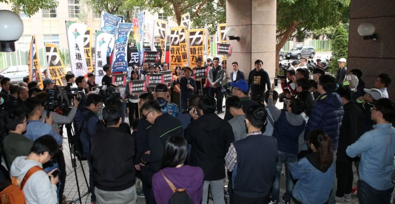 抗議現場。 李天助攝