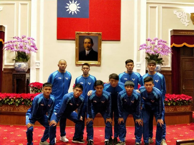 中華男足受總統府邀請。中華民國足球協會提供