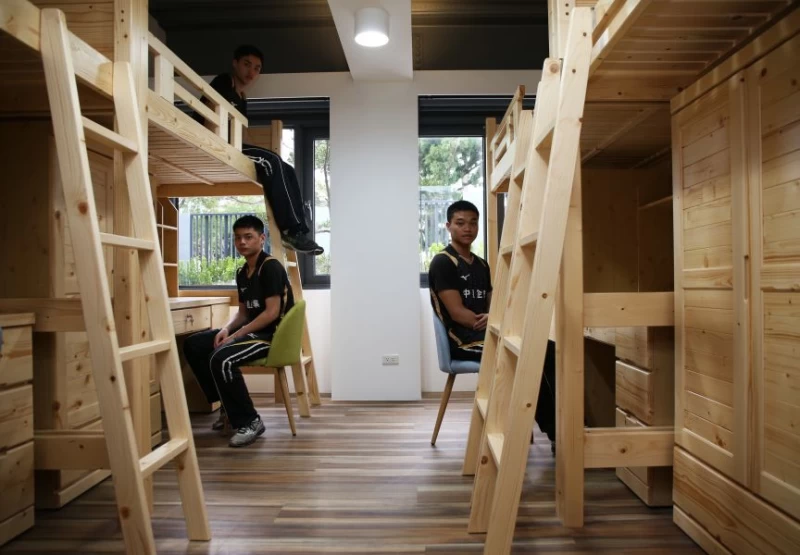 「中租陽光活力館」新穎舒適的球員寢室讓選手嘖嘖稱讚／李天助攝