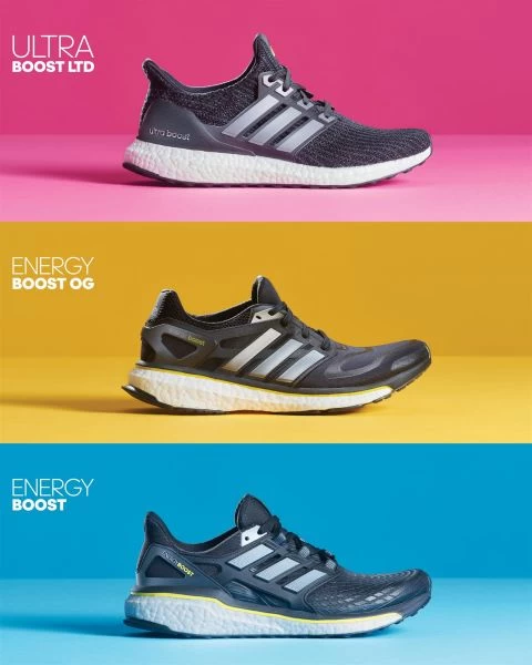 adidas向BOOST™科技五週年致敬，推出BOOST™五週年紀念系列鞋款。圖/adidas提供