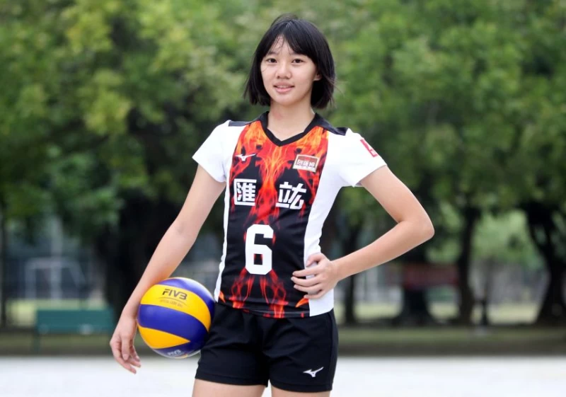 匯竑國際女排童琦芳人小志氣高。林嘉欣／攝影。