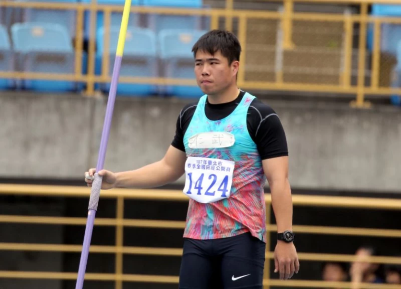 台北春季全國田徑公開賽是黃士峰去年全運後第一場比賽。林嘉欣／攝影。