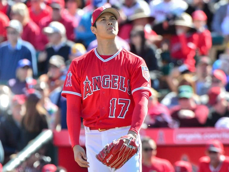 天使「二刀流」大谷翔平春訓首度投滿85球。圖／thescore Twitter