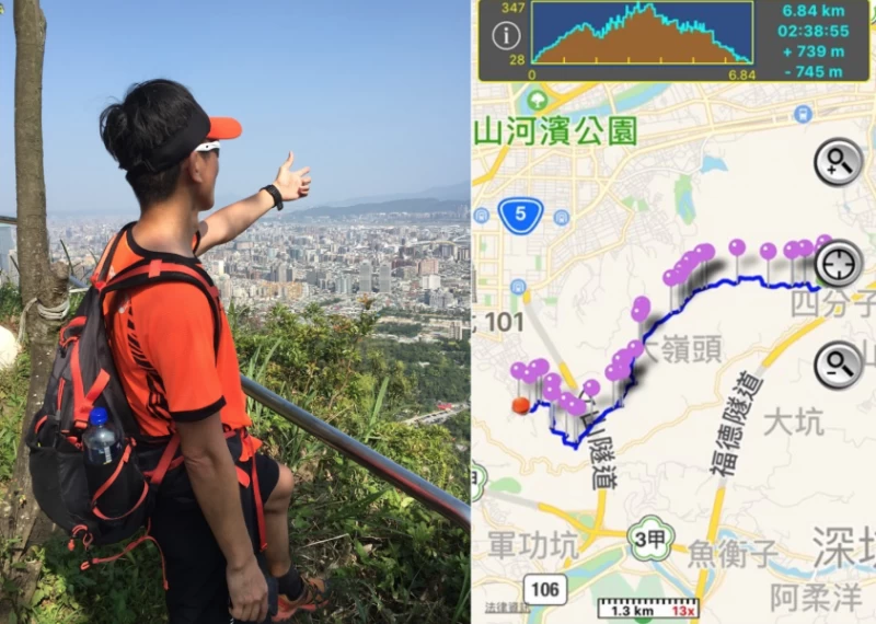 Merrell大縱走GPX路線6.84公里總爬升739公尺(大約一座半的101)。