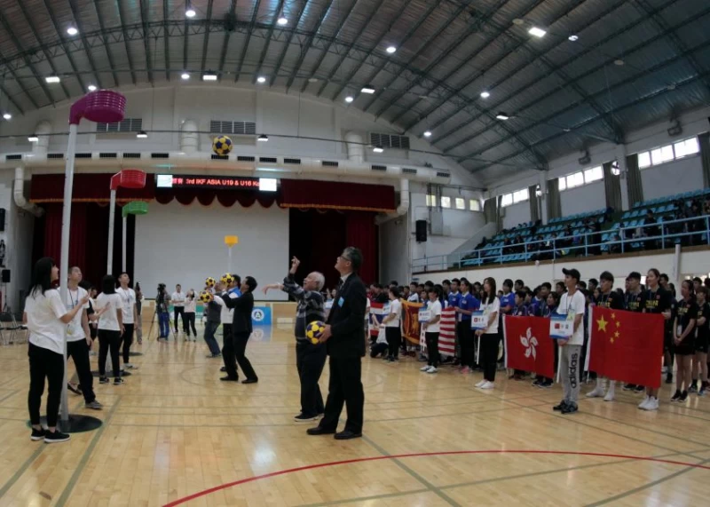 第三屆亞洲U19暨U16歲四人制合球錦標賽開球。林嘉欣/攝影。