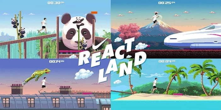 REACT LAND是第一款用真人化身虛擬人物並用跑步控制的遊戲,以NIKE REACT科技為靈感,帶你進入柔軟、輕盈且充滿彈力的奇幻想像世界。Nike提供