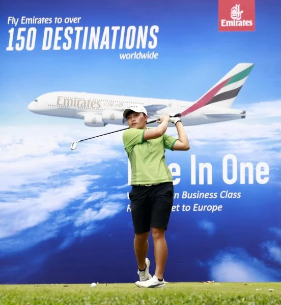 李欣兩天成績69.66以(-9)衝到第一。鍾豐榮攝影