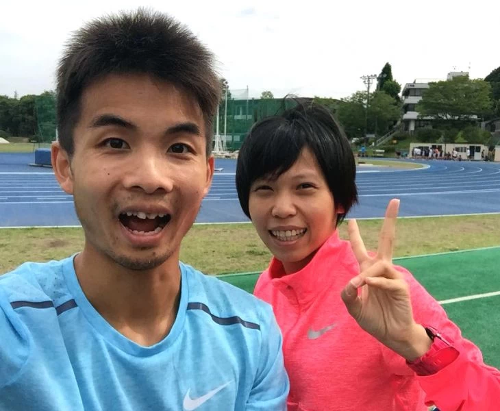 曹純玉(右)和陳囿任一起到日本比賽。陳囿任／提供。