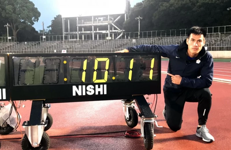 楊俊瀚一百公尺決賽以10秒11又打破全國紀錄。田徑協會／提供