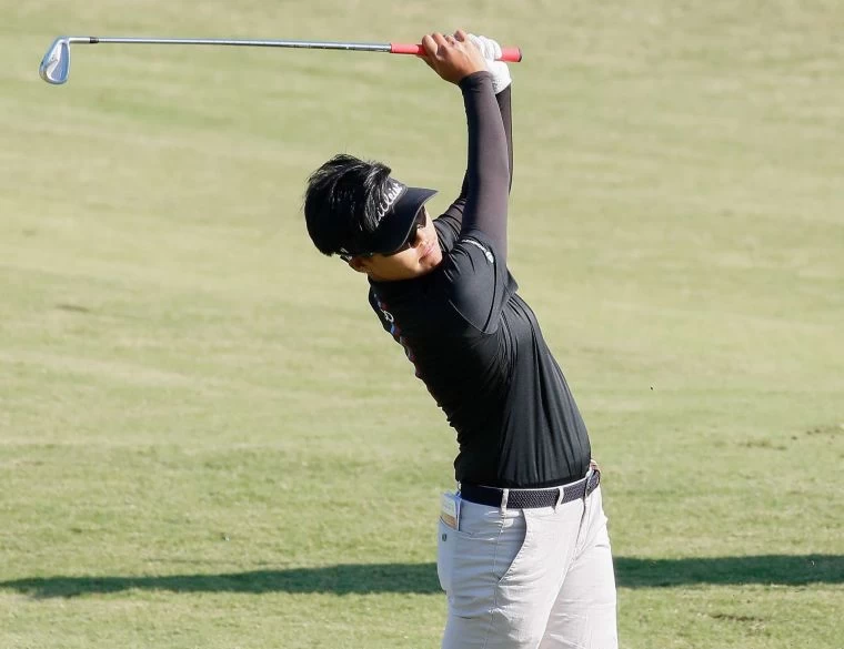 泰國選手汪查娜68桿(-4),目前暫居第二。葉勇宏攝