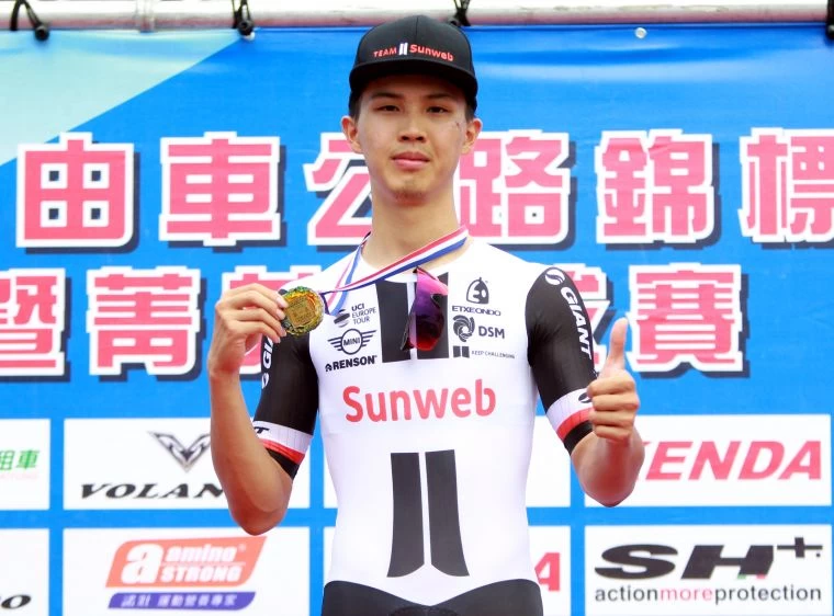 杜志濠勇奪2018全國自由車公路錦標賽男子U23個人計時賽冠軍。中華民國自由車協會／提供。