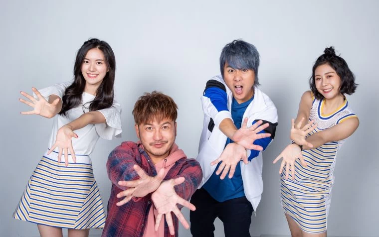 王仁甫、KID和JOJO(左)及Albee(右)帶隊進行遊戲競賽。
