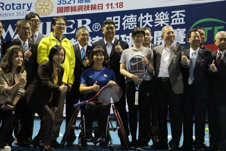 莊佳容為輪椅網賽站台。輪轉活動整合行銷工作坊提供