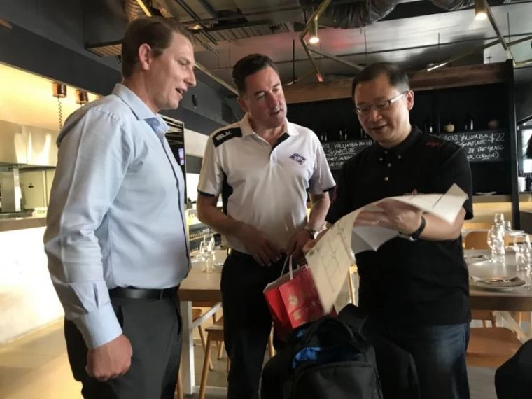 澳洲職棒執行長和祕書長去年二月曾來台。資料照片