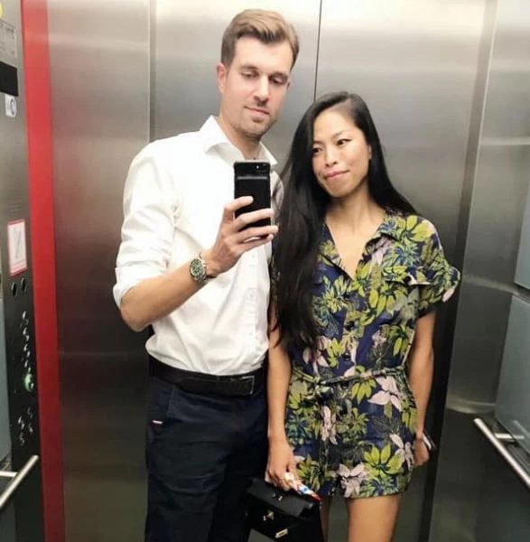謝淑薇賽前與男友溫柔哥盛裝出席記者會。摘自謝淑薇臉書