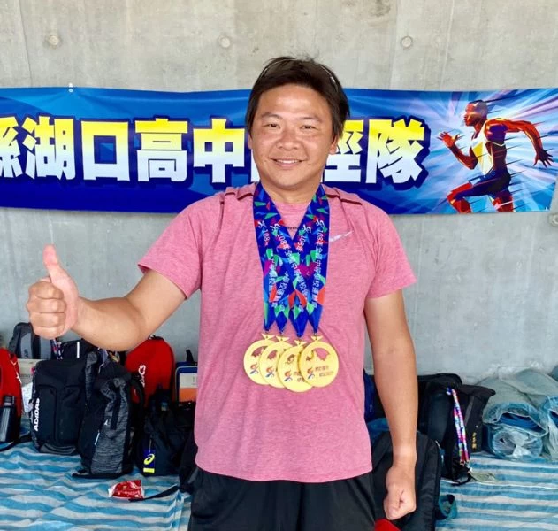 湖口高中中長跑教練朱盛豐。孫繼宏／提供。