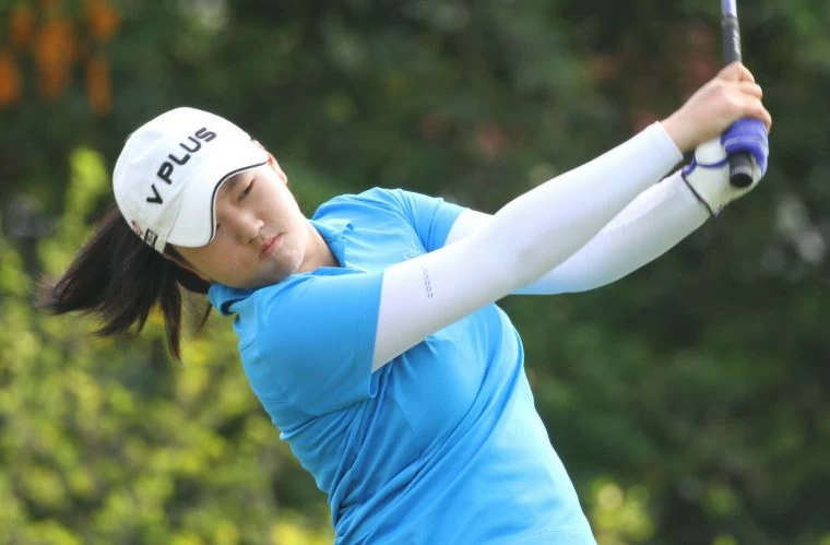 第二回合台灣吳芷昀兩天成績(-4)暫並列第四。鍾豐榮攝