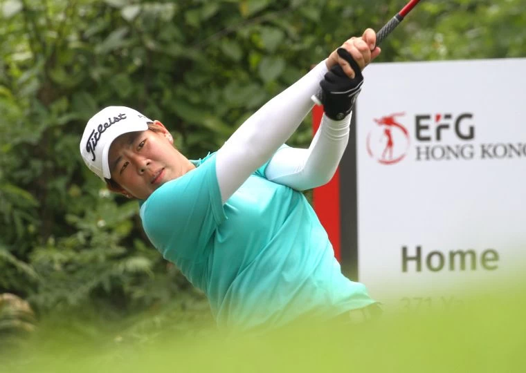 第二回合台灣黃靖兩天成績(-3)暫並列第七。鍾豐榮攝