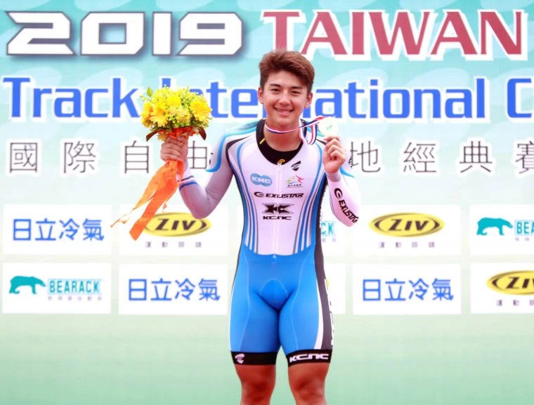 康世峰勇奪菁英男爭先賽金牌。中華民國自由車協會／提供。