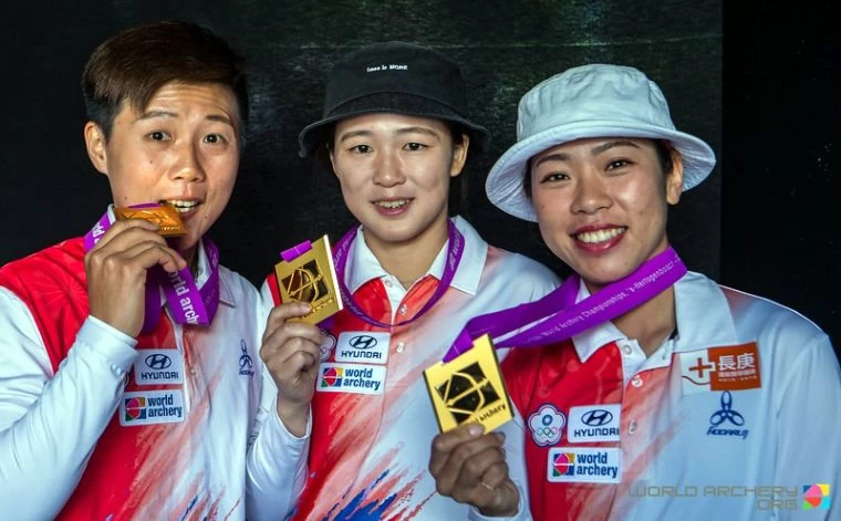 中華隊首度勇奪世界射箭錦標賽女子反曲弓團體金牌。取自/世界射箭總會官網。