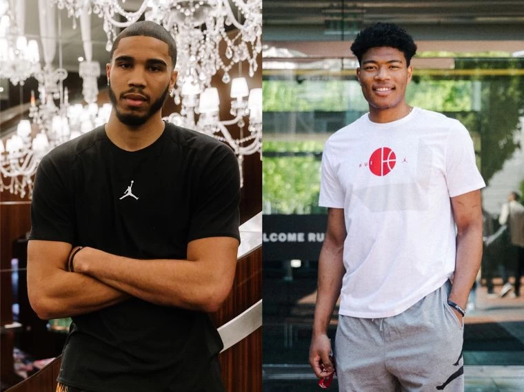 塔圖姆(左)、八村壘加入Jordan品牌。Nike提供