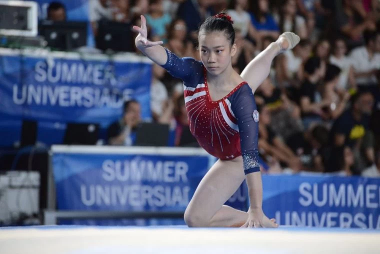 世大運衫登板的方可晴,女子體操全能賽獲得第13名。蘇賢恩/攝