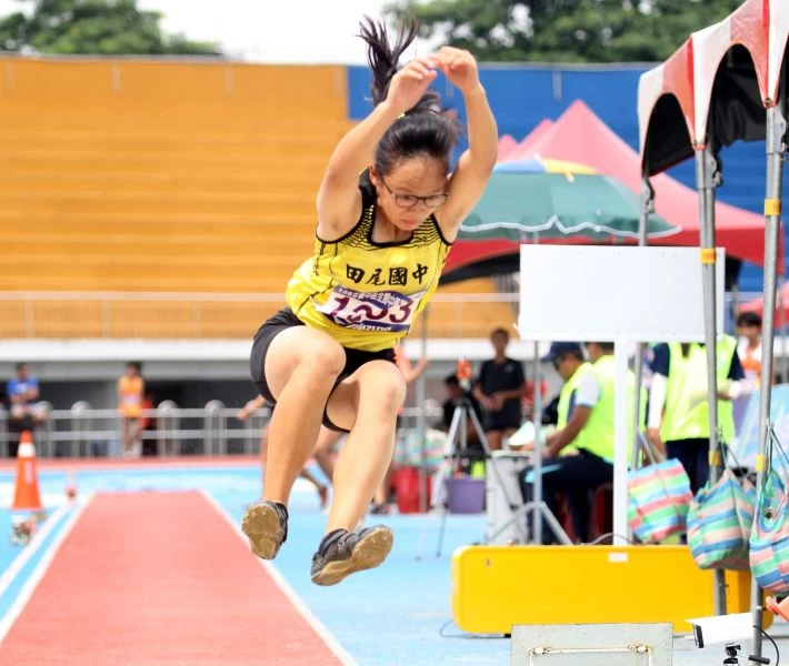 國女組跳遠銀牌李馨慧。林嘉欣/攝影。