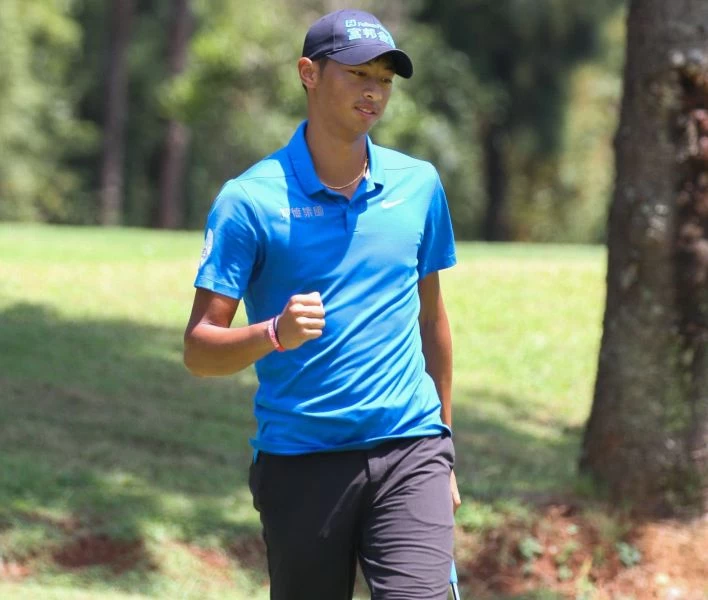 2019仰德TPC錦標賽第二回合台灣選手王偉軒(-6)暫並列13。鍾豐榮攝影