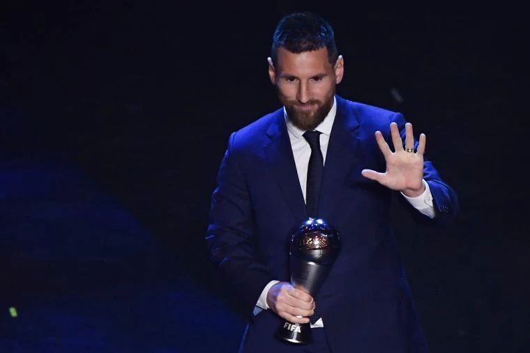 梅西第6次獲選為FIFA年度最佳男足球員。(法新社)