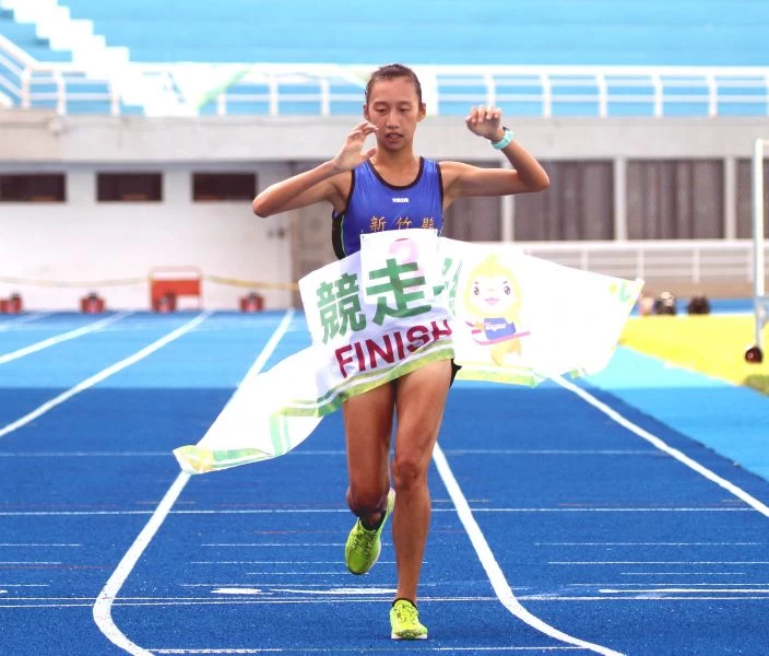 全運女子20公里競走江佳柔奪金並破全國。林嘉欣／攝影。