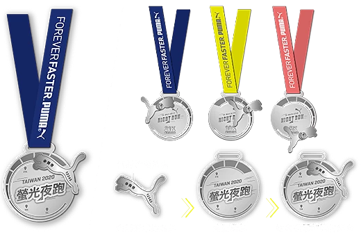 客製姓名徽章式完賽獎牌。大會提供