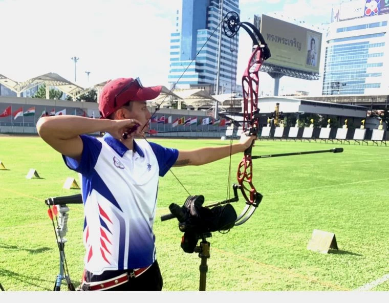 中華隊林明靜射下亞錦賽女子複合弓個人賽銅牌，劉亭君／提供。
