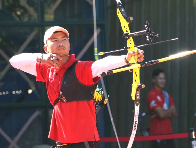 魏均珩在奧運射箭國手選拔賽男子組總積分排名第二。資料照片　林嘉欣／攝影。