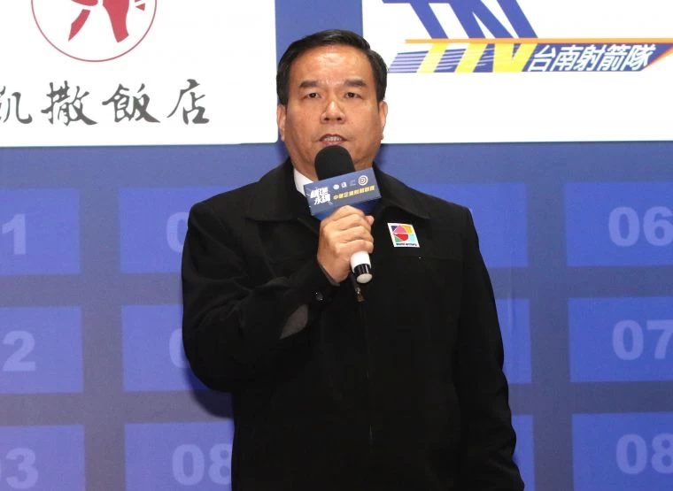企業射箭聯盟會長邱炳坤致詞。中華企業射箭聯盟/提供。