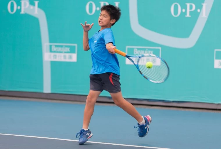 12歲男單頭號種子陳冠守8-1輕鬆取勝。海碩整合行銷提供