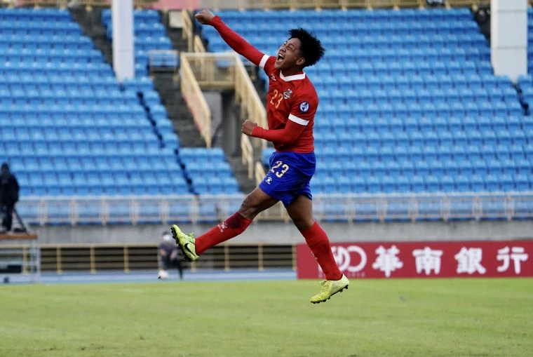 台電23號李祥偉射進致勝球。足協提供