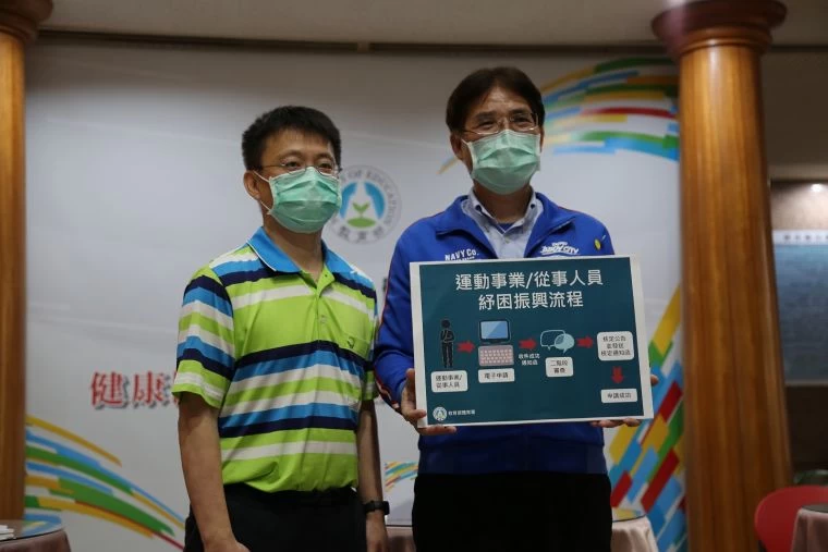 體育署高俊雄署長說明運動產業紓困線上申請平臺正式啟用。體育署提供