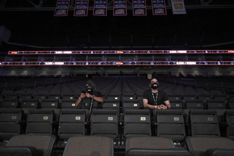 UFC249在關門下比賽。法新社