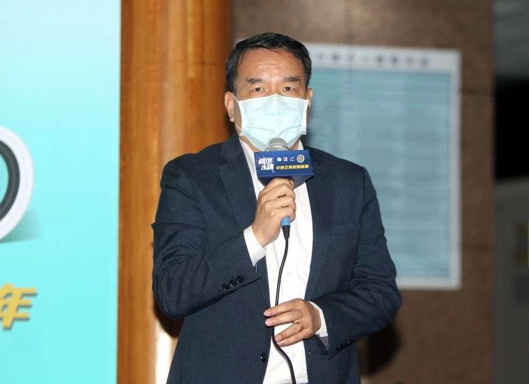 中華企業射箭聯盟會長邱炳坤。林嘉欣/攝影。