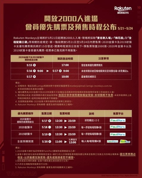 會員優先購票時程。官方提供