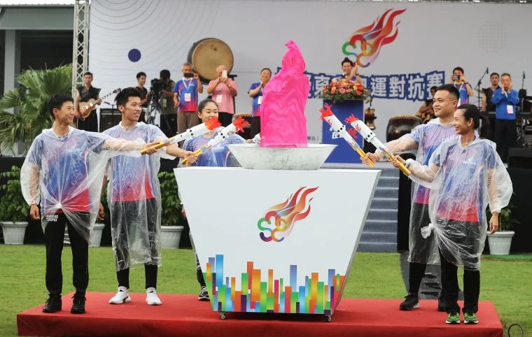 模擬東京奧運對抗賽開幕典禮點火儀式。大會提供