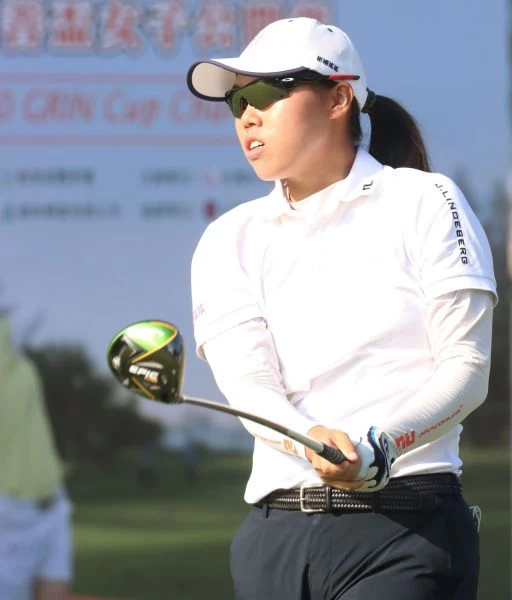 業餘選手安禾佑67桿暫居領先。TLPGA提供/鍾豐榮攝