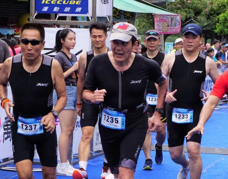 前總統馬英九第四度完賽。中華民國鐵人三項協會提供