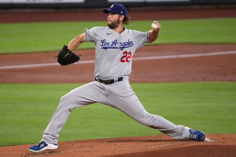 柯蕭(Clayton Kershaw),季後賽表現不是那麼優異,第二輪開始連續兩場都有挨轟的紀錄。法新社