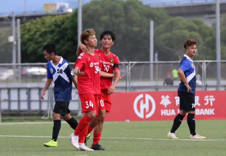 桃園國際34號李鎮宇單場梅開二度幫助球隊獲勝。大會提供
