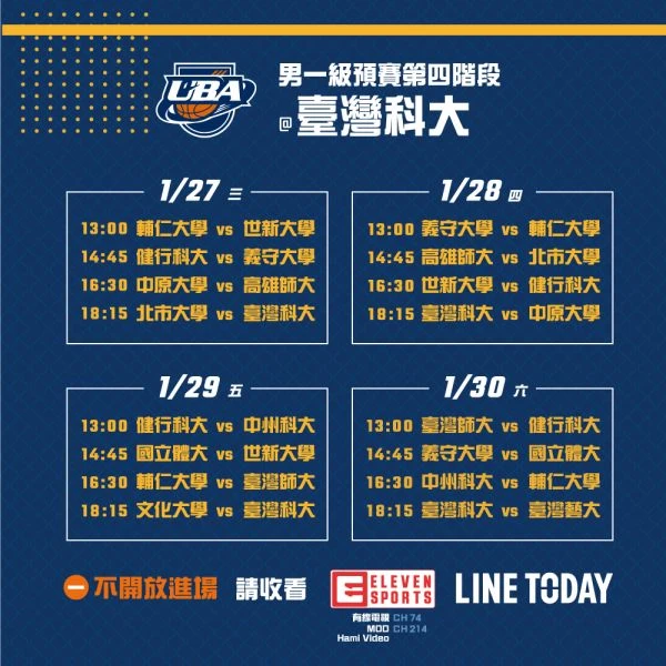 台灣科大賽程。大會提供